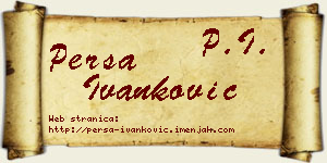 Persa Ivanković vizit kartica